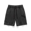 2022 Summer Milled Pocket Worn Short Sleeve High Street Fashion T-shirt Shorts Set (b17)