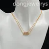 Mujer Collar de oro Cristal Sparkling Party Classel Collar Collar de dise￱o para mujeres Dongjewsrys Luminoso con caja
