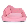 Luxus Hundesofa Rosa Grau Haustierbettbezug Matte Prinzessin Katzenmatten für kleine mittelgroße Welpen Tierbettwäsche Yorkshire LJ200918