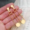 Designer boucles d'oreilles pour femmes or trombone boucles d'oreilles pendantes mode hommes balancent boucle d'oreille luxe cerceaux bijoux V goujons 925 argent Orecchini nouveau