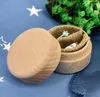 Sublimation Bottles Beech Wood Small Round Storage Box Retro Vintage Ring Boxs For Wedding Natural Wooden Jewelry Personalized Rounds Ring