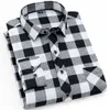 Autumn Casual Men's Flannel Plaid Shirt Brand Male Business Office Red Black Checkered Long Sleeve Shirts Clothes 220330