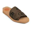 Original Sandalen berühmten Designer Damen Woody Pantoffeln Pantoletten flache Chole Sandalen Slides Leinwand weiß schwarz Segel Damenmode Outdoor Strand Pantoffel Schuhe