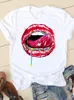 Akwarela warga list Trend damski koszulka T-shirt Summer Summer Sweet Sweet Women Fashion T-shirts żeńskie koszulki T-shirt