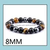 Bracelets à brins de perles, bijoux en Onyx noir avec pierre d'hématite naturelle, œil de tigre, enveloppement de brins de perles, accessoires de bouddha, livraison directe