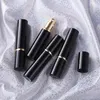 100pcs/lote 3ml 5ml 10ml recarregável mini garrafa de perfume preto atomizador de spray viajante de alumínio
