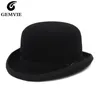 GEMVIE 4 Farben Derby-Bowlerhut aus 100 % Wollfilz für Männer und Frauen, mit Satin gefüttert, für Mode, Party, formelle Fedora, Kostüm, Zaubererhut 220507