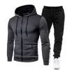 Hommes ensembles décontractés printemps automne marque survêtement survêtement fermeture éclair sweats à capuche pantalon 2PC hommes vêtements de Sport costume de Sport vêtements W220418