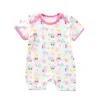 Vêtements bébé unisex bébé vêtements à manches courtes Vêtements d'été complets imprimés confortables coton doux noir pour tout-petit des filles garçons de la combinaison G220510