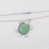 Natuursteen Schildpad Hanger Kettingen Healing Roze Crystal Amethists Animal Turtle Charme Ketting voor vrouwen Mannen