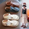 Girls Half Sandals Spring Summer British Children Speach Shoes Celits Kids Flat 2236 Princess Vintage 220708