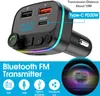 Kit per auto Trasmettitori Bluetooth 5.0 FM Ricevitore audio vivavoce wireless Lettore MP3 Tipo-c Caricabatterie rapido USB doppio Accessori per auto