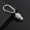 Nyckelringar IJK2045 Rostfritt stål Oval Animal Urn Keychain Pet Ashes Pendant Charm Key Chain Ring Holder Cremation Jewelry