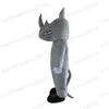 Halloween Gray Rhinoceros Mascot Costume Cartoon -thema Karakter Carnaval Unisex volwassenen Maat Kerst verjaardagsfeestje Fancy Outfit