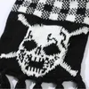 Berets Skull Schul Scarf Unisex Женщины мужчина зимний вязаный шалл черный акриловый эхарп