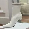 22SS STILETTO HEELEDED WOMENTS BOOTS Female CORMELECELE BOTIES GIRLS Walking Socks Boot Autumn Winter Knight Booties High Cheels Mocassions أحذية غير رسمية