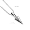 Colares pendentes Hip Hop Rock Punk Men Matte Black Long Arrow Colar para Mulheres Chralloween Gift Knight Spear Pike Jewel7692621