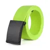 Fashion Unisex Belt Black Alloy Buckle Solid Color Canvas for Men Outdoor Sports Jeans Waistband Spot Wholesale 220712