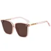 Fashion Beige Designer Frame Sunglasses Women's Summer Seaside 2022 New Sunglasses Anti Ultraviolet Net Red Large Face Thin