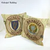 Brasilien Französisch Deutsch Irland Italienisch London Puerto und Spanien Wappen Handgemachte Vintage Shabby Chic Holz Kissenbezug Fundas