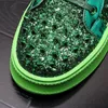 Män varumärkesdesignerskor med hjälp av Rivet Spike Rhinestone Causal Flats Shoes Mane Platform High-Top Web Celebrity Sneakers DA49