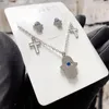 Earrings & Necklace Fashion Islam Hamsa Eyes Stainless Steel Chain For Women Silver Color Pendant Jewelry Collar MujerEarrings