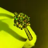 Ringos de cluster White Gold Moissanite Ring DF Color 6 Prong Definindo presente de luxo para namorada esposa Anniversary Giftcluster clustercluster