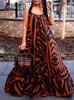 Kobieta letnia sukienka Vonda Vintage Ruffle Party Maxi Long Elegant Sundress Sexy Sleveless Femme Robe 220521