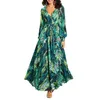 AECU Robe Imprimé Floral Boho Maxi Robe Sexy Lady Bohème Automne Robe Longue Femmes Robes De Plage Robes Féminines Robes De Soirée CX220510