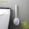 ECOCO SILICONE BROSE HEAD Toalettborste Snabbavlopp Rengöringsverktyg för badrum Toalettväggmonterade hushåll WC Brush Supplies 220624