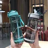 Bottiglia d'acqua sportiva da 800 ml con cannuccia per campeggio escursionismo in plastica esterna in plastica BPA trasparente bottiglia gratuita per uomini drinkware 220531