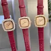 Montre DE luxe womens watches 31X7.8mm Quartz movement 316L steel case calfskin strap diamond watch Wristwatches