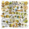 50 pièces dessin animé mignon abeille Animal autocollant insecte miel Graffiti enfants jouet planche à roulettes voiture moto vélo autocollant décalcomanies en gros