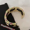 Vintange Luxury Brand Party Jewelry Singature Name Cuff Bangle Light Gold Rainbow Crystal Sign Name Bracelet Women Accessories