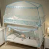 寮の学生のための1部分0.9mの蚊帳二段ベッド子供の小さなベッドモンゴルのYurt Mosquitoネットとレースの装飾3色Y200417