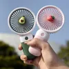 Party Favor Phone Bracket Small Fans Handheld USB Rechargeable Mini Fruit Portable Office Student Electric Fan Desktop Standing fan