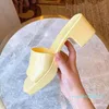 Moda-Diseñador de lujo sandalias de mujer zapatillas con suela de goma tacones cuadrados calidad una variedad de colores