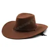 Cowboy Jazz Top Hats Men's Fedora Hat Kvinnor Män bred Brim Cap Woman Man Autumn Winter Caps Fashion Accessories