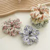 Sweet Floral Hair Scrunchies Handmade Elastic Rubber Bands Ponytail Holder Vintage Cloth Fabric Headwear Hair Accessories