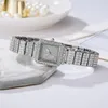 Wristwatches Women Full Rhinestone Bracelet Watches Square Diamond Ladies Watch Gift Quartz Wristwatch Relogios Femininos ClockWristwatchesW