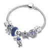 Gioielli di moda fai-da-te Nuovo s925 Bracciale in argento sterling di lusso con perline Set di ciondoli astronauta Star Moon Series Adatto per ciondolo Pandora originale Regalo da donna 16-21 cm