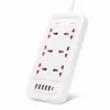 Multiprise Smart Home Universal Plug Power Strip mit 2m Verlängerungskabel AC USB -Port EU US UK Outlet für Computer Telefonladegerät