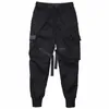 Herrjeans Hip Cargo Byxor Herr Svart Pocket Harem Joggers Harajuku Joggingbyxa Fritidsmode Byxor Streetwear Joggingbyxor