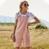 Women's Jumpsuits & Rompers Women Cotton Linen Romper Button Pocket Ladies Playsuits Sexy Backless Straps Bow Tank Jumpsuit Spring Casual Lo