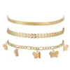 Bracelets de cheville multi-papillon pour femmes, Bracelets de pieds, style Boho, bijoux de pied faits à la main, chaîne pour filles, Marc22, 2022