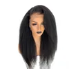 Transparent Yaki Straight Lace Front Wig Pre Plucked Brazilian 13x4 Kinky Straight Synthetic Wigs For Woman Natural Hairline