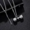 Collane con ciondolo Oulai777 Collana da uomo fitness con bilanciere Coppia in acciaio inossidabile Stile sportivo Accessori maschili Bodybuilding GiftPendant