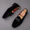 Engeland-stijl heren Casual schoenen zwart blauw rijgedrag schoen zachte fluweel lederen zomers loafers rokende slippers ademende slippers