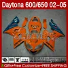 Kit de carroçaria para Daytona 650 600 CC 2002 2003 2004 2005 Body New Orange 132No.99 Cowling Daytona650 02-05 Daytona600 Daytona 600 02 03 04 ABS motocicleta