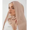 Pronto para usar hijab de chiffon pesado premium com ímã boa costura cachecol instantâneo de alta qualidade xale longo 220704